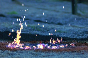 The pile of smoudlering ash - all that remains of Jack